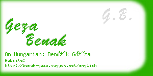 geza benak business card